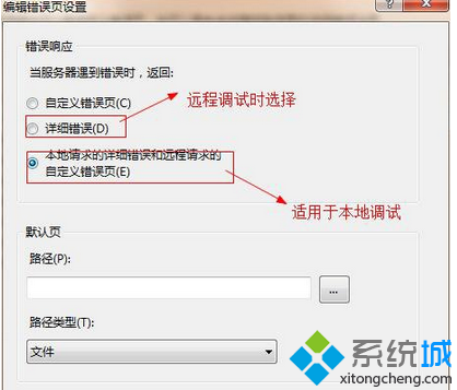 选中“详细错误”