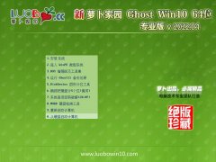  萝卜家园win10免激活64位干净共享版v2022.04